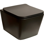 Унитаз подвесной безободковый SantiLine SL-5004MB с крышкой микролифт, черный матовый, Цвет производителя: чёрный матовый - фото 