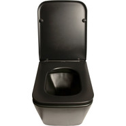 Унитаз подвесной безободковый SantiLine SL-5004MB с крышкой микролифт, черный матовый, Цвет производителя: чёрный матовый - фото 3