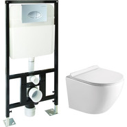 Инсталляция с подвесным безободковым унитазом SantiLine SL-5005+SL-01 - фото 