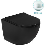 Инсталляция с подвесным безободковым унитазом SantiLine SL-5018MB+SL-03, черный матовый - фото 2