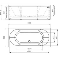 Ванна акриловая Радомир Вальс 180x80 см (в комплекте каркас и сифон), Размер - мм: 1800х800 - фото 4