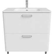 Тумба напольная с раковиной Iddis Brick 80 см BRI80WFi95K, белый глянец - фото 2