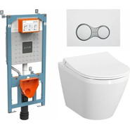 Инсталляция с подвесным безободковым унитазом Vitra Integra Round 9856B003-7205 - фото 