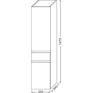 Пенал подвесной Jacob Delafon Madeleine 35 см R EB2069G-J54, серый матовый - фото 2