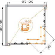 Душевое ограждение Cezares 100х100 см ANIMA-W-A-2-100-C-Cr, хром/прозрачное - фото 4