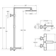 Душевая стойка с термостатом Jacob Delafon Avid E97389RU-9-CP - фото 3