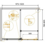Душевое ограждение Cezares 100х80 см STREAM-AH-1-100/80-C-Cr, с кронштейном в комплекте, хром/прозрачное - фото 3