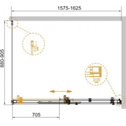 Душевое ограждение Cezares 160х90 см STYLUS-SOFT-AH-1-160/90-C-Cr, хром/прозрачное - фото 3