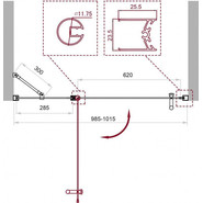 Душевая дверь BelBagno 100 см UNO-B-12-30+70-C-Cr, хром/прозрачное - фото 2