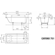 Ванна стальная Kaldewei Cayono 180x80 см mod. 751 275100010001 - фото 6