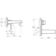 Смеситель для раковины настенный Vitra Root Square A42738EXP - фото 2