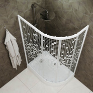 Душевое ограждение Triton Коралл A 120х80 см, белый/узор L - фото 3