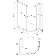 Душевое ограждение Triton Коралл A 120х80 см, белый/узор L - фото 4