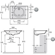 Раковина мебельная Jacob Delafon Odeon Rive Gauche 71 см EXAX112-00 - фото 3