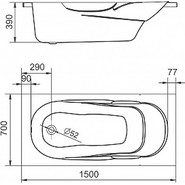 Ванна акриловая Santek Касабланка M 150x70 см 1.WH50.1.530, Размер - мм: 1500х700 - фото 3