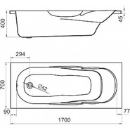 Ванна акриловая Santek Касабланка M 170x70 см 1.WH50.1.531, Размер - мм: 1700х700 - фото 3