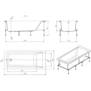 Ванна акриловая Roca EASY 180x80 см 7248618000, Размер - мм: 1800х800 - фото 5