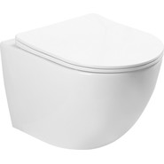 Унитаз подвесной безободковый SantiLine SL-5005 с крышкой микролифт, Цвет производителя: белый - фото 