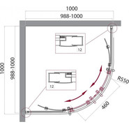 Душевое ограждение BelBagno 100х100 см UNO-195-R-2-100-C-Cr, хром/прозрачное - фото 2