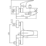 Смеситель для ванны Aquanet Static AF330-20B 261822, чёрный матовый - фото 2