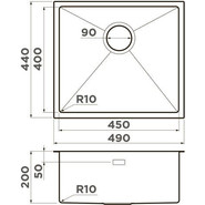 Мойка кухонная Omoikiri Taki 49-U/IF-GM (4973524) 1,2 мм, вороненая сталь, Цвет производителя: вороненая сталь - фото 3