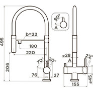 Смеситель для кухни Omoikiri Kanto-GB 4994356, графит - фото 3