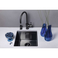 Мойка кухонная Omoikiri Taki 38-U/IF-GM (4973106) 1,2 мм, вороненая сталь, Цвет производителя: вороненая сталь - фото 2