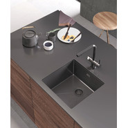 Мойка кухонная Omoikiri Taki 44-U/IF-GM (4973521) 1,2 мм, вороненая сталь, Цвет производителя: вороненая сталь - фото 2