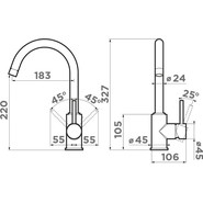 Смеситель для кухни Omoikiri Shinagawa BN-BL 4994252, нержавеющая сталь/чёрный - фото 3