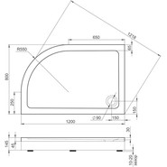 Акриловый поддон Bas Раунд R 120x80 см L - фото 2