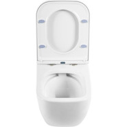 Унитаз подвесной безободковый BelBagno Alpina BB10100CHR с крышкой микролифт BB309SC - фото 4