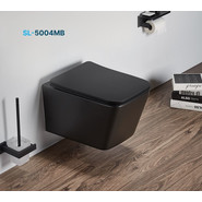 Унитаз подвесной безободковый SantiLine SL-5004MB с крышкой микролифт, черный матовый, Цвет производителя: чёрный матовый - фото 5