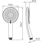 Ручной душ Iddis Optima home OPH3F0Bi18, чёрный матовый - фото 5