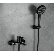 Смеситель для ванны с душевым гарнитуром Gappo G3203-6, черный/хром - фото 2