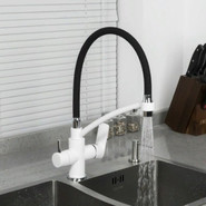 Смеситель для кухни Gappo G4348, белый/черный - фото 3