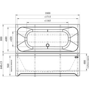 Ванна акриловая Радомир Прованс 180x80 см (в комплекте каркас и сифон), Размер - мм: 1800х800 - фото 6