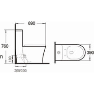 Унитаз-компакт безободковый SantiLine SL-5010 с крышкой микролифт - фото 2