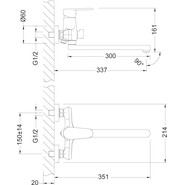 Смеситель для ванны Lemark Point LM0351C - фото 2