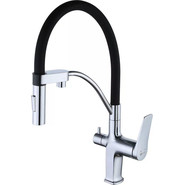 Смеситель для кухни Lemark Comfort LM3074C, хром/черный - фото 