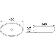 Раковина-чаша CeramaLux NC 48 см 433SS, белый/серый - фото 2