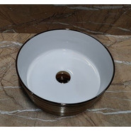 Раковина-чаша CeramaLux NC 36 см C1055, белый/золото - фото 