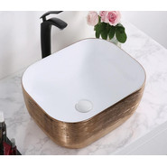 Раковина-чаша CeramaLux LuxeLine 45 см D1333H132, белый/медь - фото 