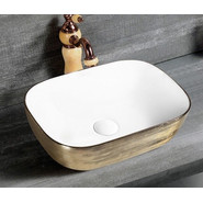 Раковина-чаша CeramaLux LuxeLine 45 см D1333H132, белый/медь - фото 3