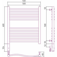 Полотенцесушитель электрический Сунержа Флюид 3.0 П11 600x500 мм 00-5820-6050 L - фото 6