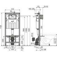 Инсталляция для подвесного унитаза Alcaplast Sadromodul AM101/1120-0001 - фото 2