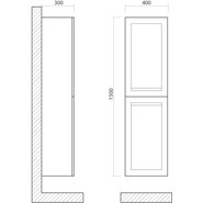 Пенал подвесной Art&Max AM-Platino-1500-2A-SO-CM 40 см, капучино матовый - фото 3