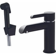 Смеситель для раковины с лейкой для биде Haiba HB12805-7, черный/хром - фото 