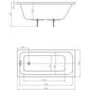 Ванна акриловая Azario Bella 150x70 см AV.0020150, Размер - мм: 1500х700 - фото 5
