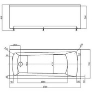 Ванна акриловая Azario Enrica 170x70 см AV.0030170, Размер - мм: 1700х700 - фото 4