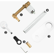 Смеситель для раковины настенный Gappo G1003-28, белый/хром - фото 4